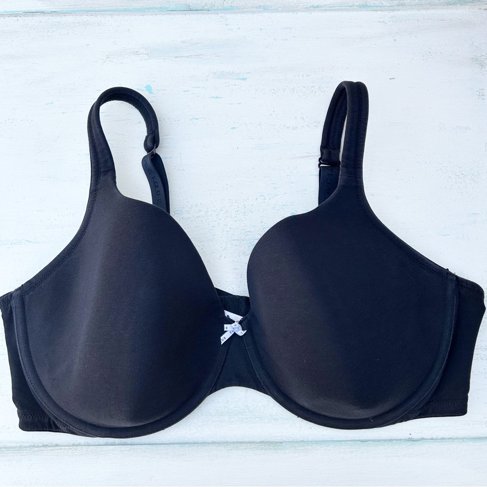Cacique Black Lightly Lined Balconette T-Shirt Bra 42DD Underwire